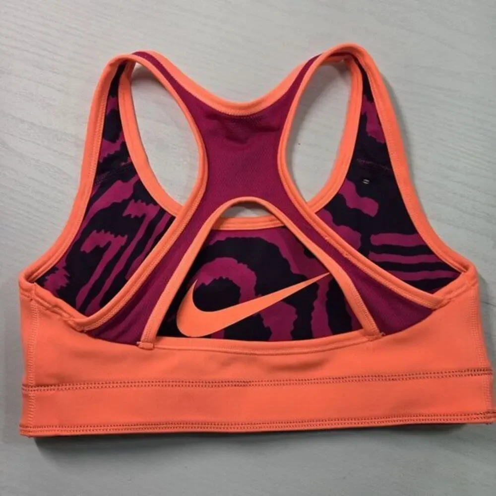 NIKE Purple/Peach Coral Reversible Racerback Stretch Sports Bra Size Small‎